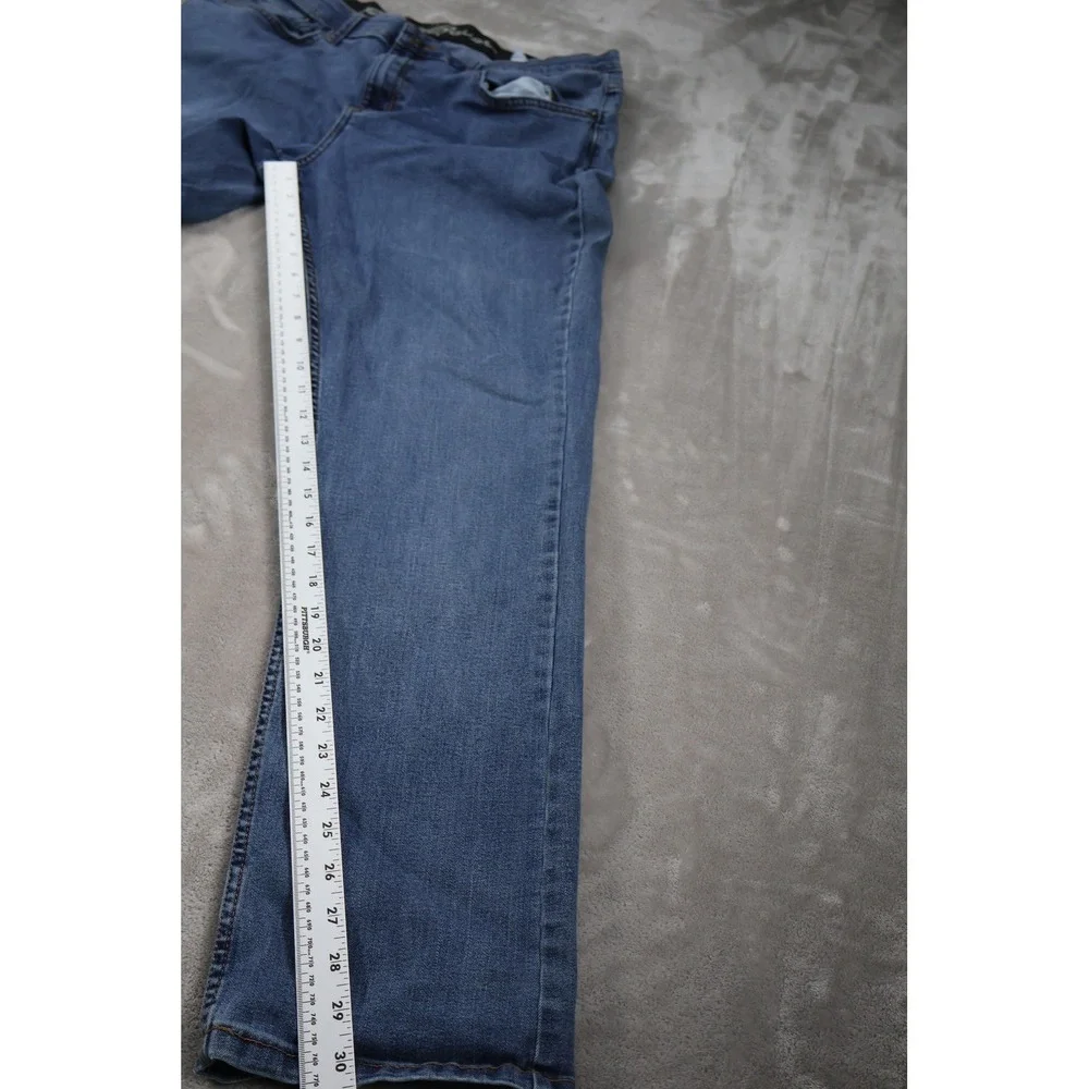 Eddie Bauer Jeans Mens 34x32 Blue Medium Wash Straight‎ Leg Denim Distressed
